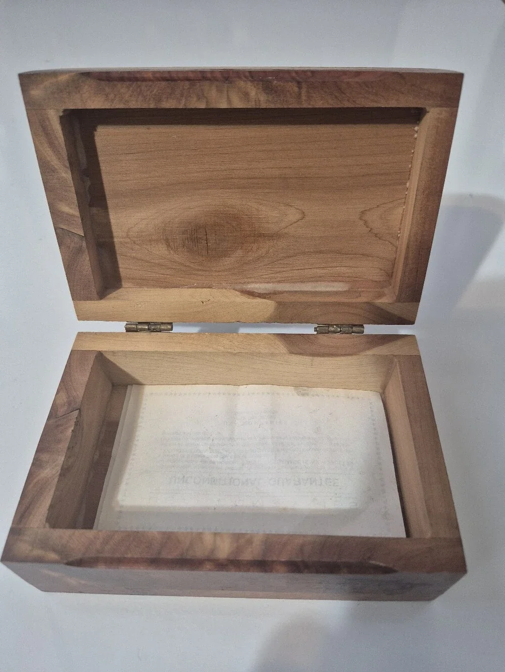 Vintage Natural Wood Trinket Box Canobie Lake Salem NH Brown